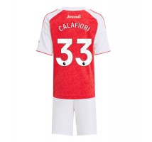 Arsenal Riccardo Calafiori #33 Koszulka Podstawowa dzieci 2025-26 Krótki Rękaw (+ krótkie spodenki)